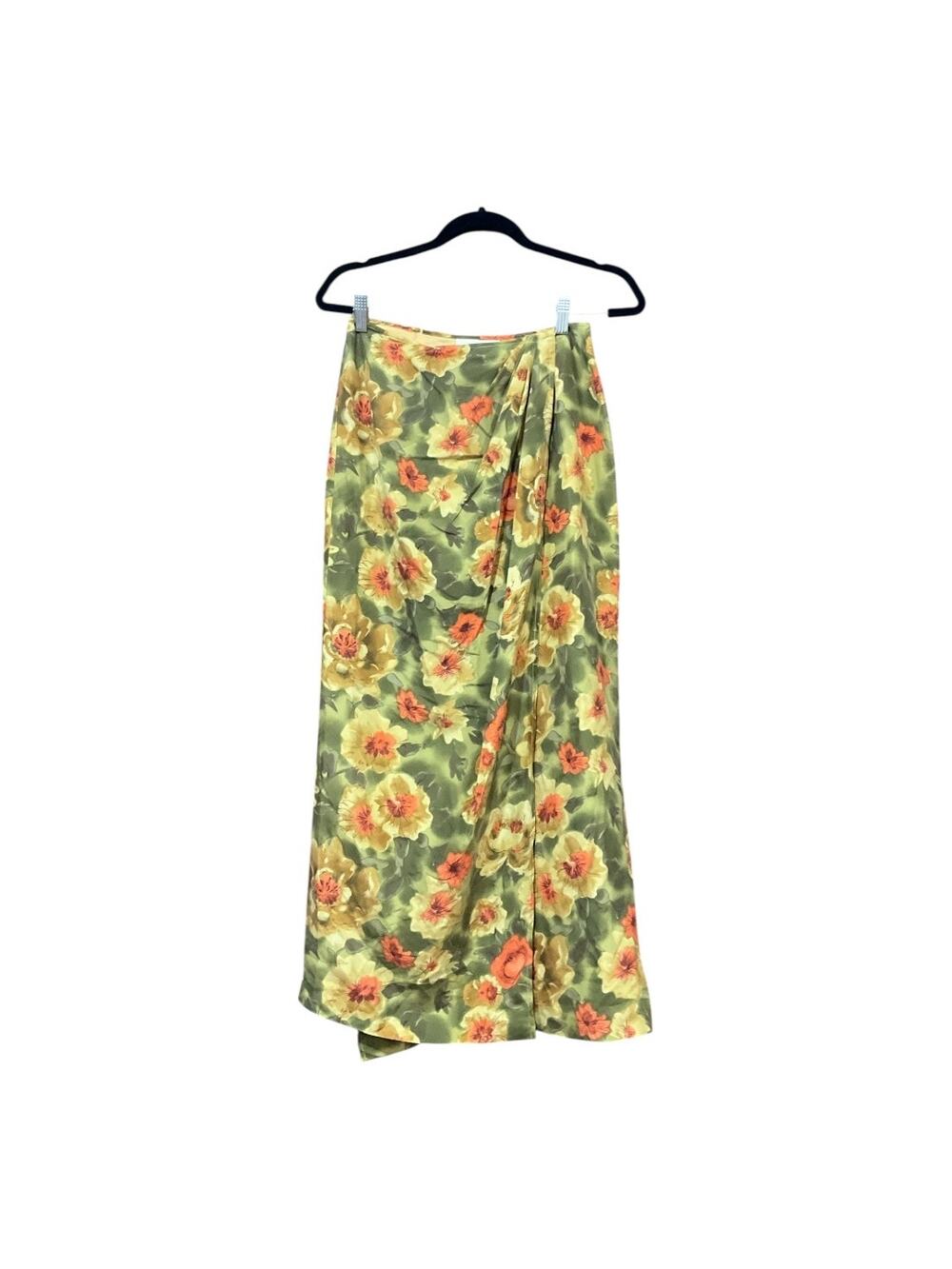 Casual Corner Skirt Woman 6 Green 100% Silk